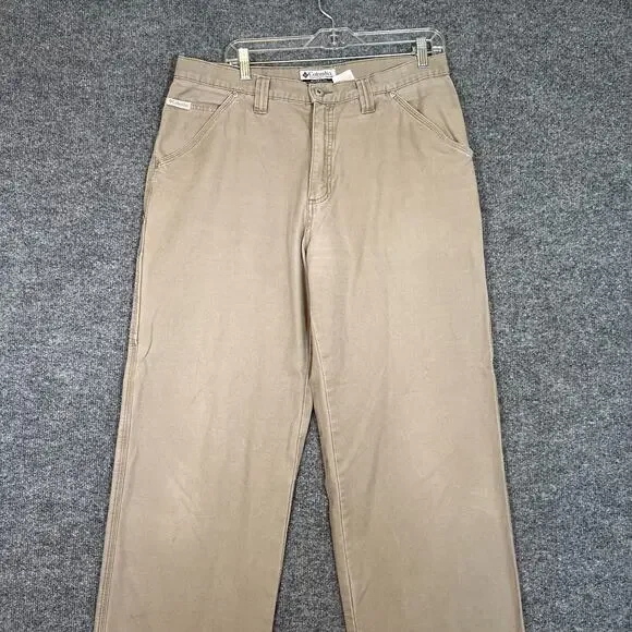Columbia Pants‎ Mens 36 Beige Chino Cargo Carpenter Utility Chino Pants Outdoors - Picture 3 of 15